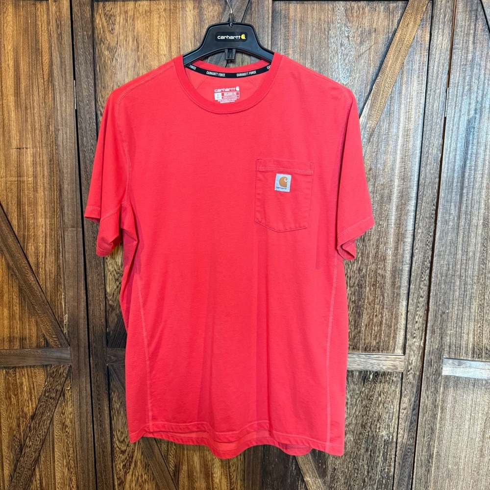 Carhartt Men's Bright Red Short Sleeve Tee Size LT